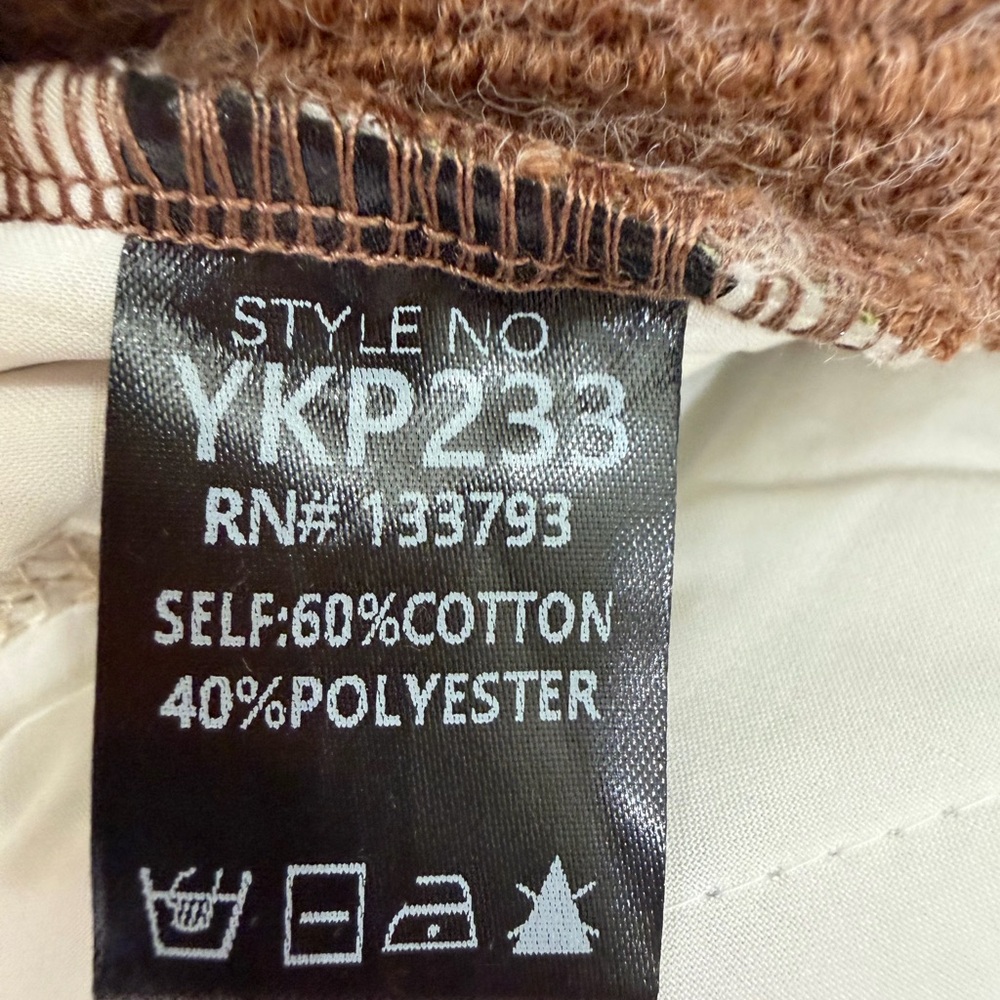 POL Wide-Leg Patchwork Cargo Pants in Brown & Cream with Floral Panels NWOT - Picture 8 of 9